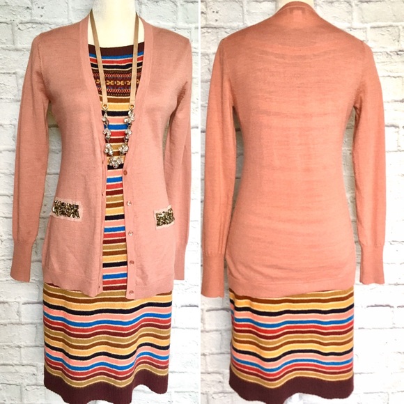 Ann Taylor Loft Cardigan Mauve Pink Size S & M - Picture 6 of 11